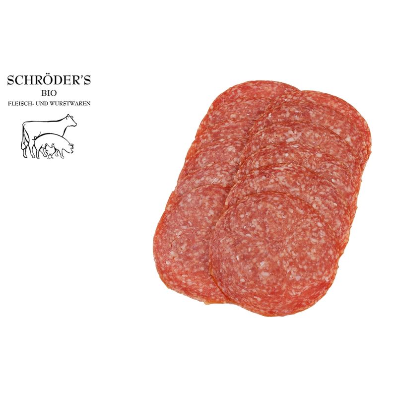 Schröder's Bio Fleisch- und Wurstwaren Schweinemettwurst 80g in Scheiben - Produktbild