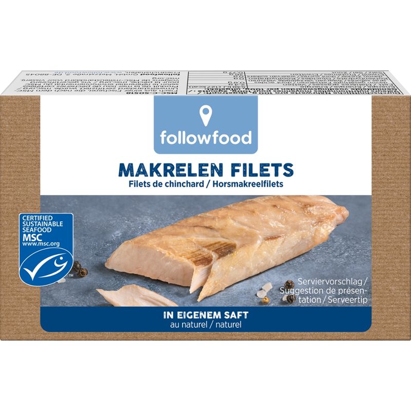 followfood MSC Makrelen Filets (Trachurus murphyi) in eigenem Saft aus nachhaltigem Wildfang - Produktbild