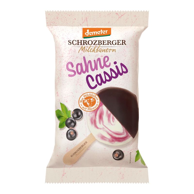 Schrozberger Milchbauern Dem. Stieleis Sahne Cassis Milcheis 90 ml - Produktbild