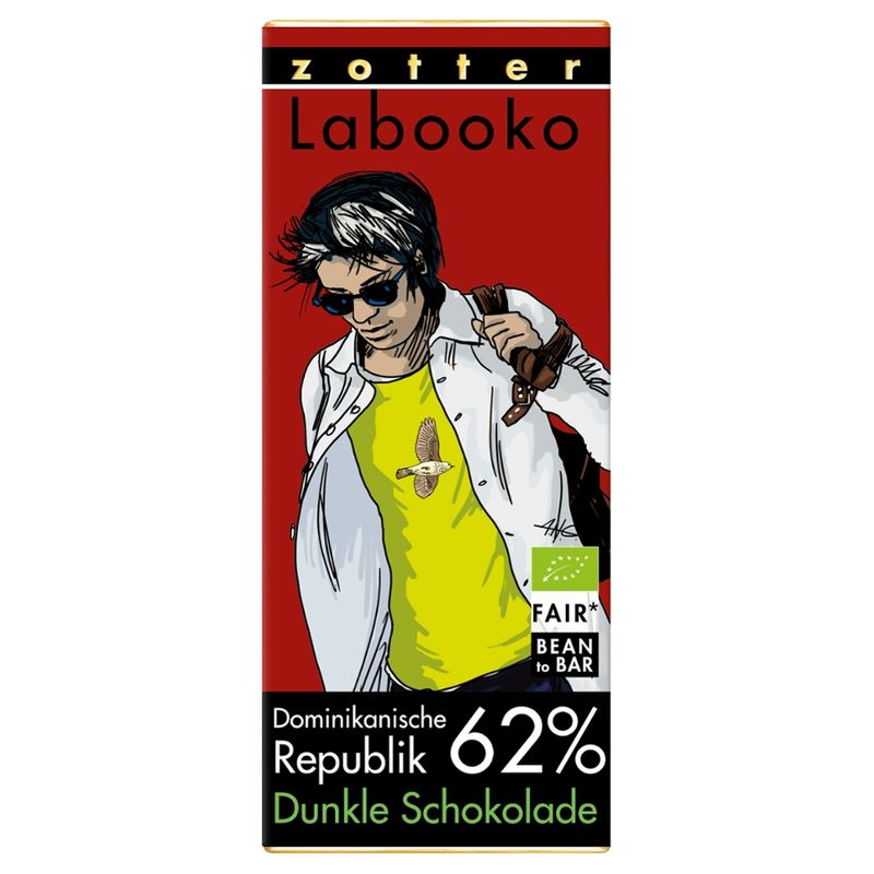Zotter Schokolade Labooko - 62% Dominikanische Republik - vegan - Produktbild