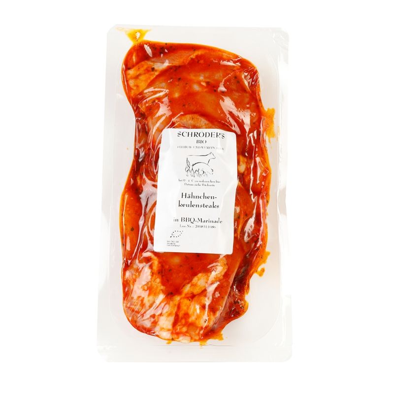Schröder's Bio Fleisch- und Wurstwaren Hähnchenkeulensteaks Barbecue ca. 400 g - Produktbild