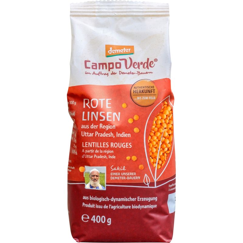 Campo Verde CV demeter Rote Linsen 400g - Produktbild