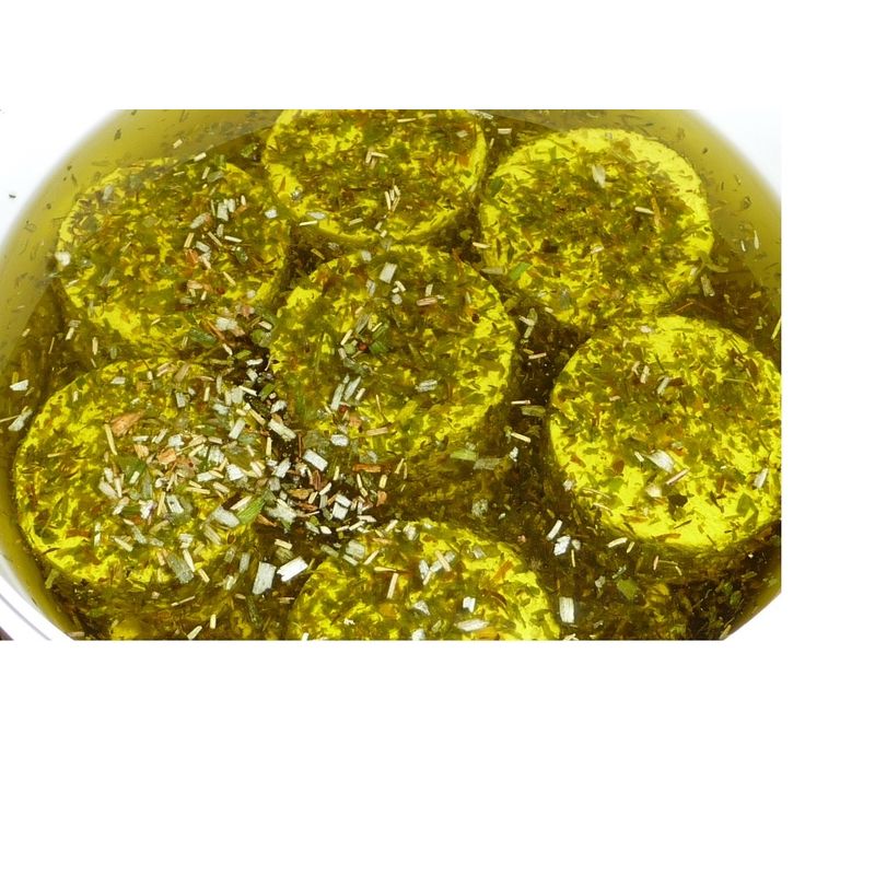 CHEVRARDENNES BIO Bio-ziegenkäse im Kräutermantel, eingelegt in Öl - 14 x 90g - (Crottins aux herbes de Provence, à l'huile) - Produktbild