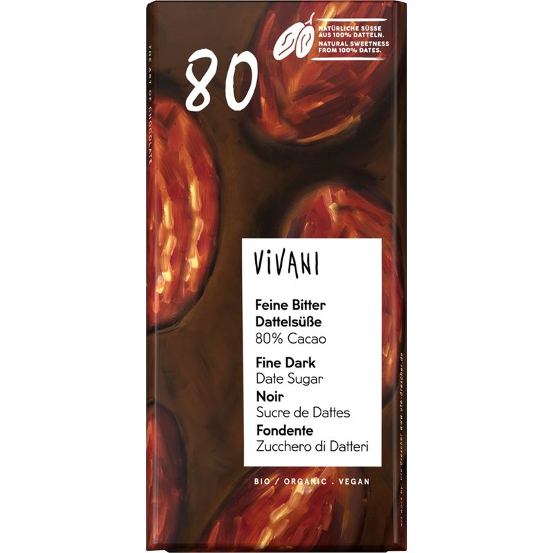 Vivani Feine Bitter Dattelsüße 80% Cacao - Produktbild