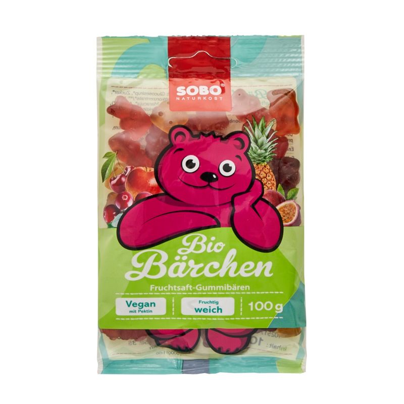 Sobo bunte Bio-Bärchen ohne Gelatine, mit Pektin (vegan) - Produktbild