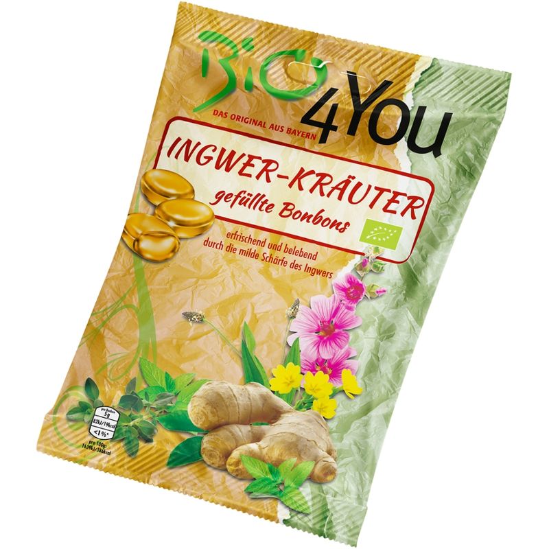Bio4You Bio-Bonbon-Ingwer-Kräuter, gefüllt - Produktbild