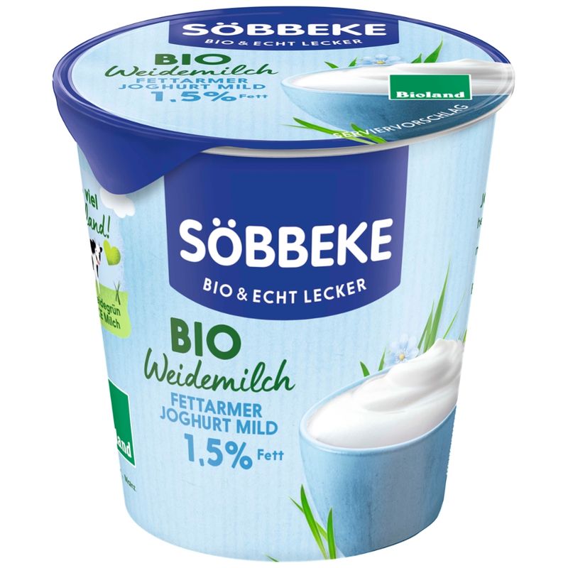 Söbbeke Bio Weidemilch Naturjoghurt mild 1,5 % - Produktbild
