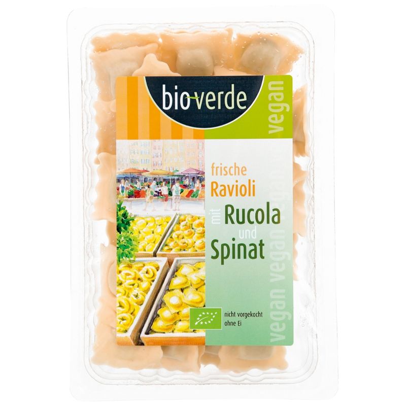 bio-verde Frische Ravioli mit Rucola-Spinat-Füllung vegan 250 g - Produktbild