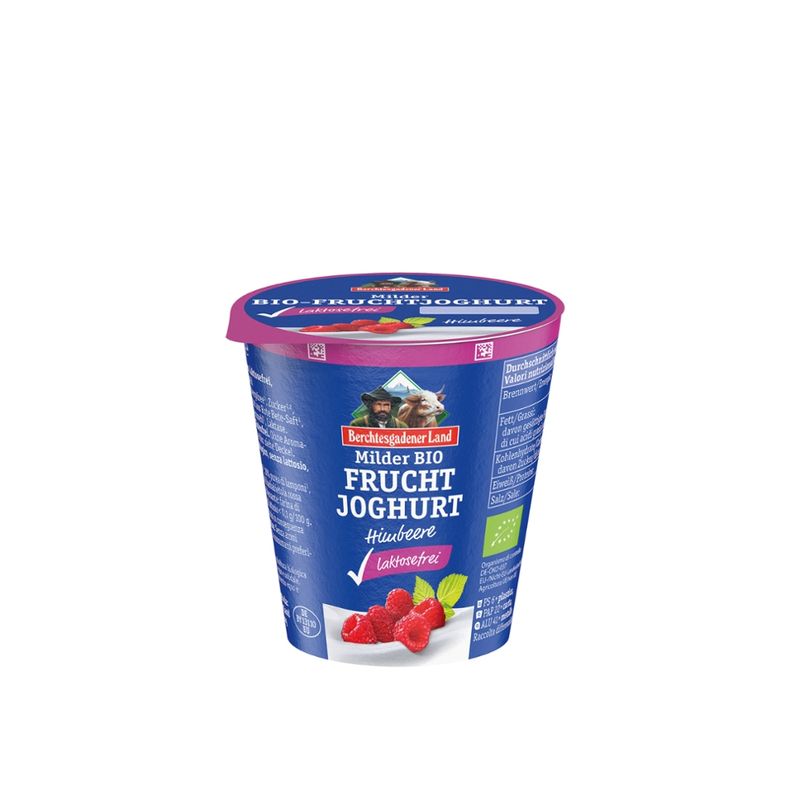 Berchtesgadener Land Bio Bio-Joghurt laktosefrei Himbeere 3,9% Fett NL-Fair - Produktbild
