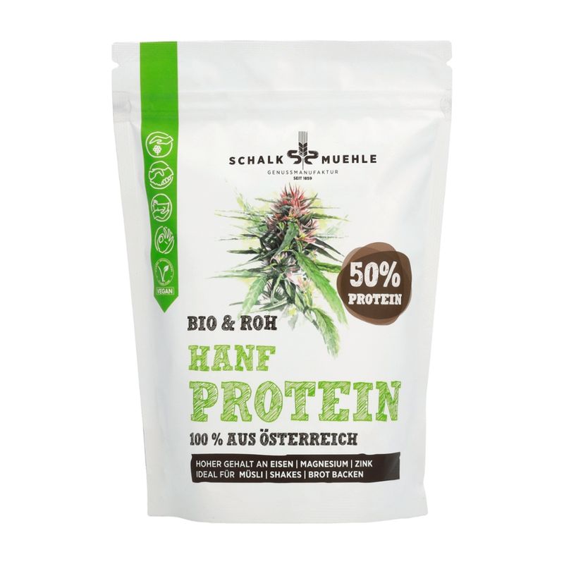 Schalk Mühle 350 g Bio Hanf Protein Pulver roh mit 50% Eiweiß - Produktbild