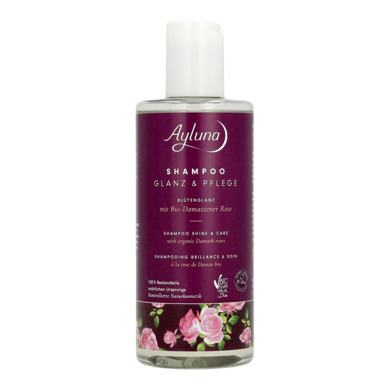 Ayluna Shampoo Glanz & Pflege Blütenglanz mit Bio-Damaszener Rose - Produktbild