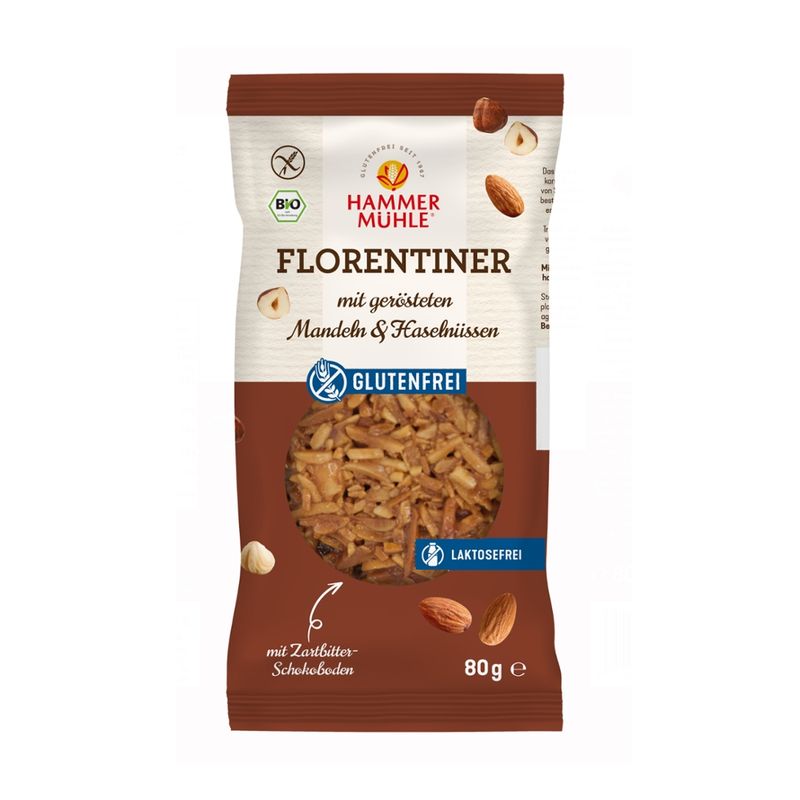 Hammermühle Bio Florentiner mit gerösteten Mandeln & Haselnüssen gf - Produktbild