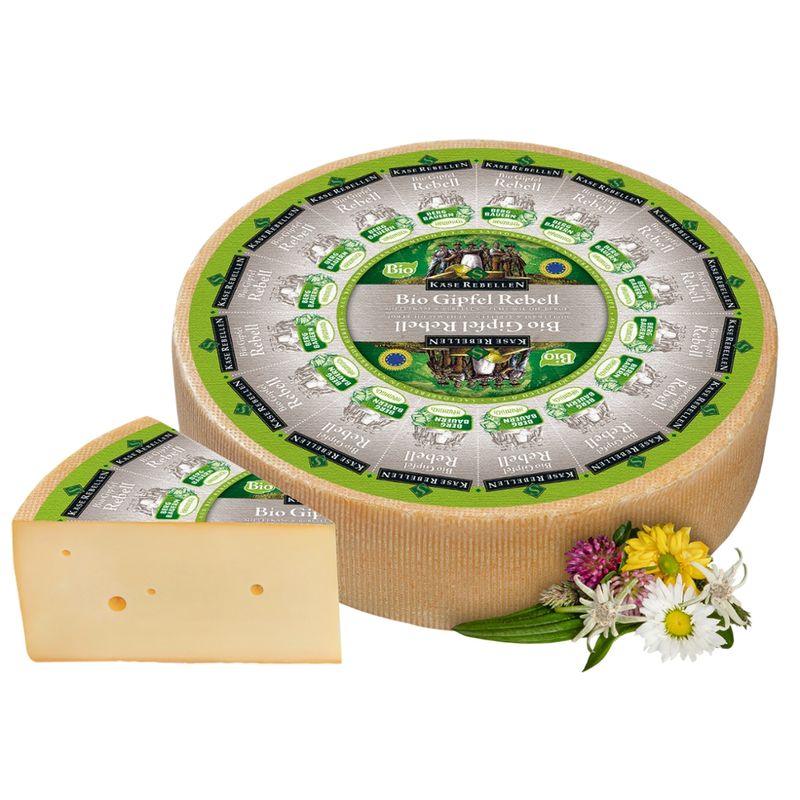 Käserebellen Bio Gipfel Rebell, Hartkäse 51% Fett i.Tr. aus Bio-Bergbauern-Heumilch g.t.S., 1/2 Laib ca. 3 kg - Produktbild
