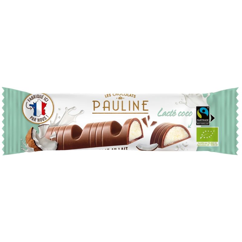 LES CHOCOLATS DE PAULINE Milk chocolate bar filled with milk, white chocolate and coconut - Produktbild