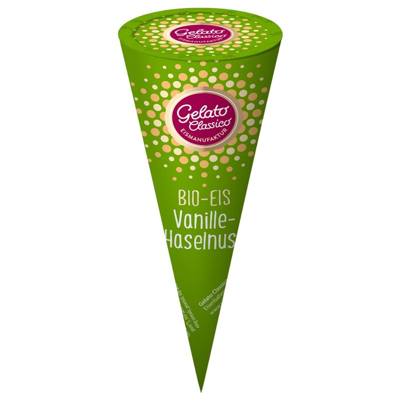 Gelato Classico Eismanufaktur Gelato Classico Bio Vanille-Haselnuss Eishörnchen - Produktbild