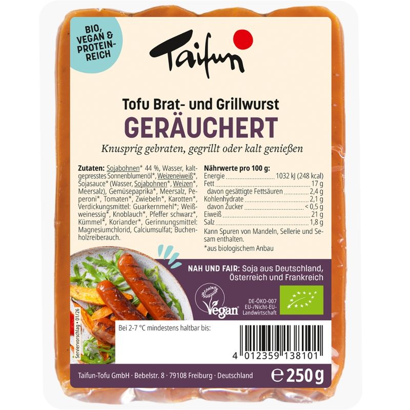 Taifun Tofu Brat- und Grillwurst Geräuchert - Produktbild