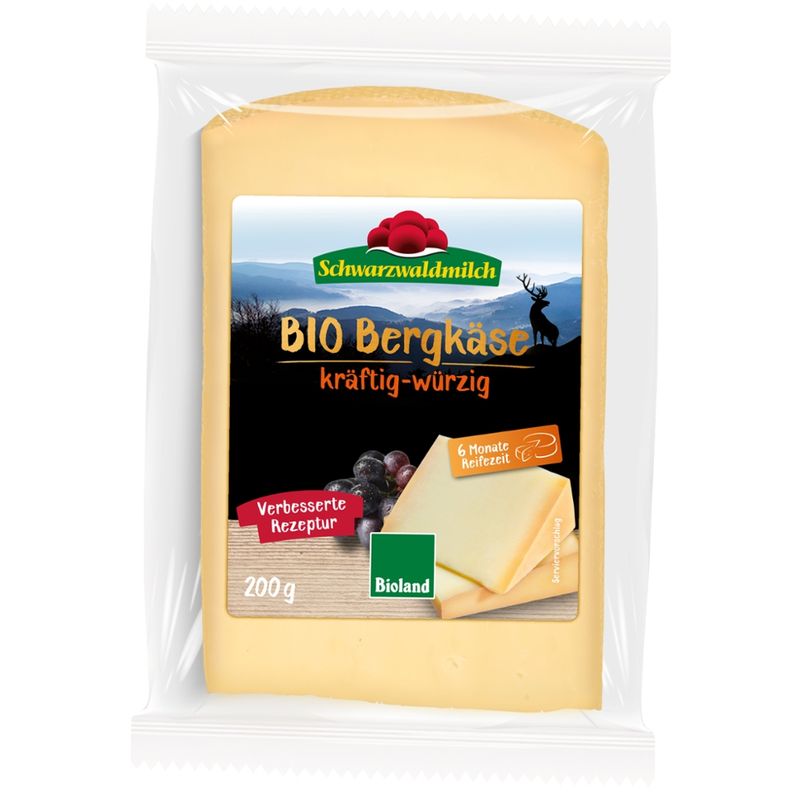 Schwarzwaldmilch BIO SWM BIO Bergkäse kräftig 45% 8x200G - Produktbild