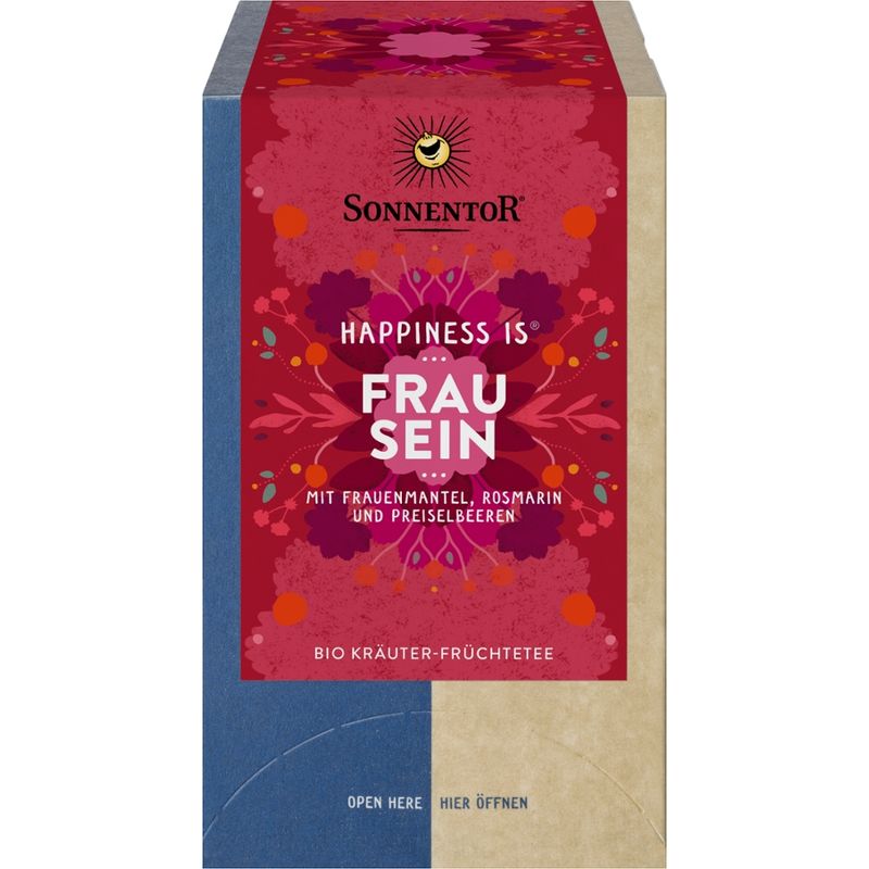 Sonnentor Frau sein Tee Happiness is®, Doppelkammerbeutel - Produktbild