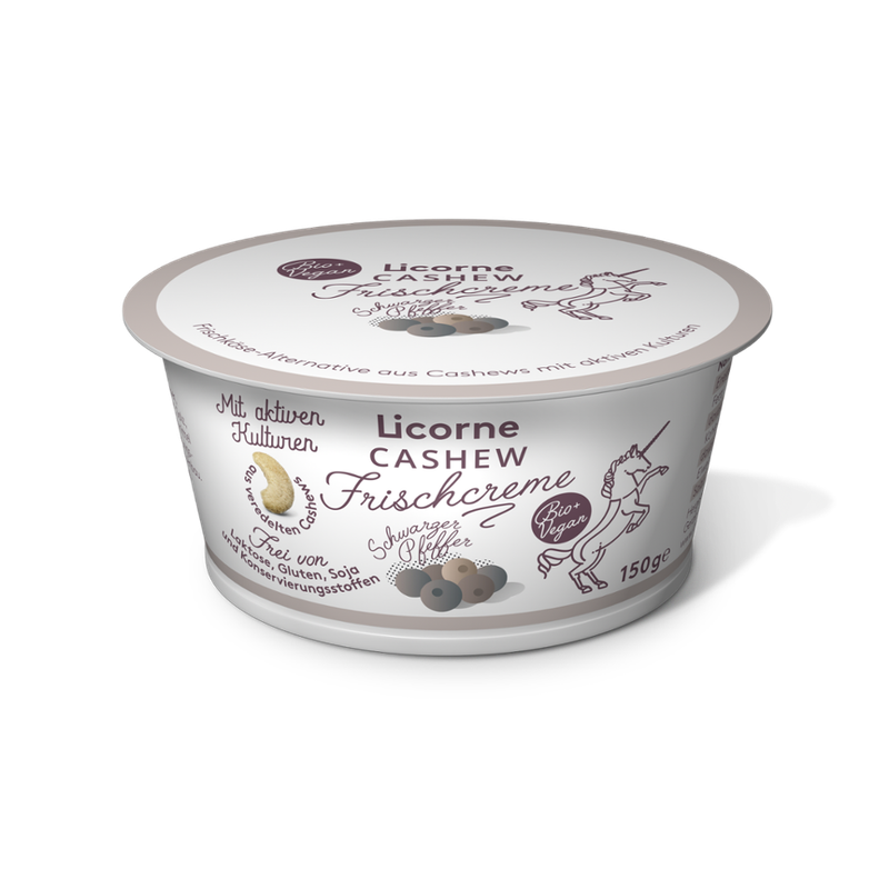 Licorne Bio Vegane Cashewfrischcreme Schwarzer Pfeffer - Produktbild