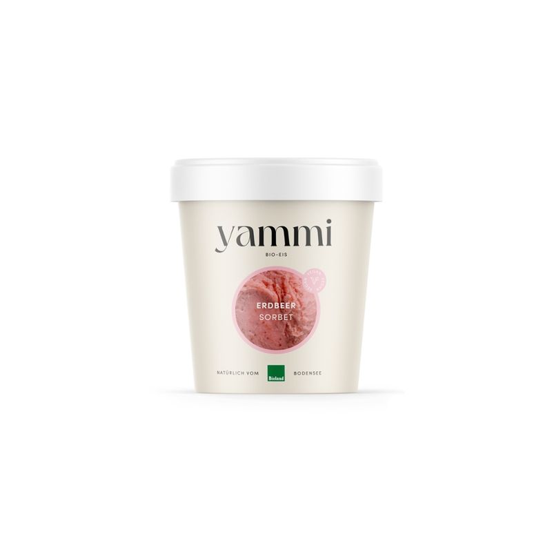 yammi BIO-EIS Erdbeer Sorbet, Familienbecher - Produktbild