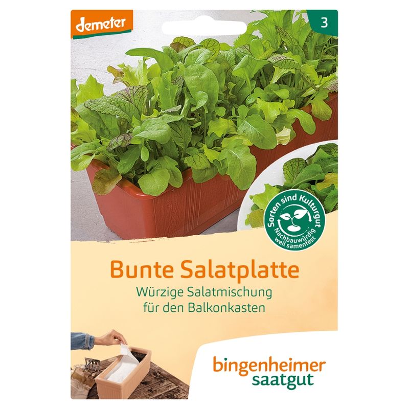 Bingenheimer Saatgut Bunte Salatplatte Saatplatte - Produktbild