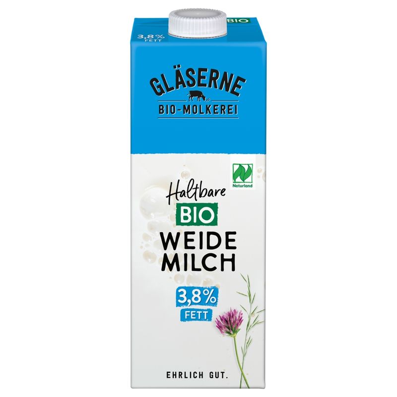 Gläserne Molkerei GM Bio H-Milch 3,8% Fett 1l - Produktbild