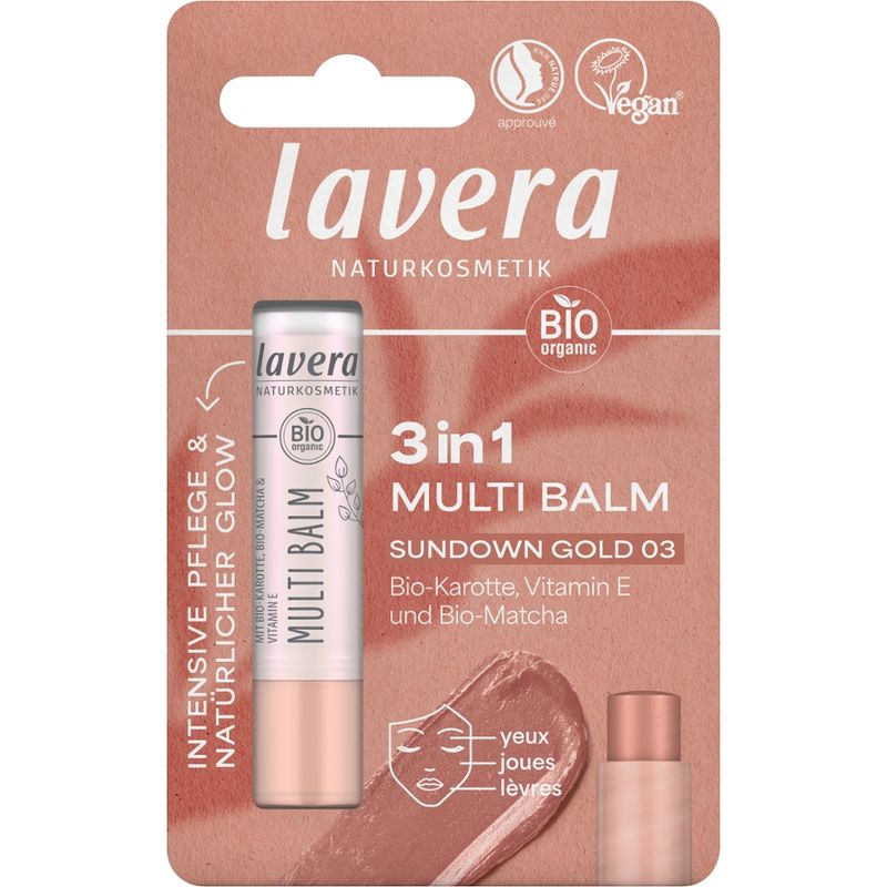 lavera MULTI BALM IM BLISTER SUNDOWN GOLD 03, 4,9g, DT-FR - Produktbild