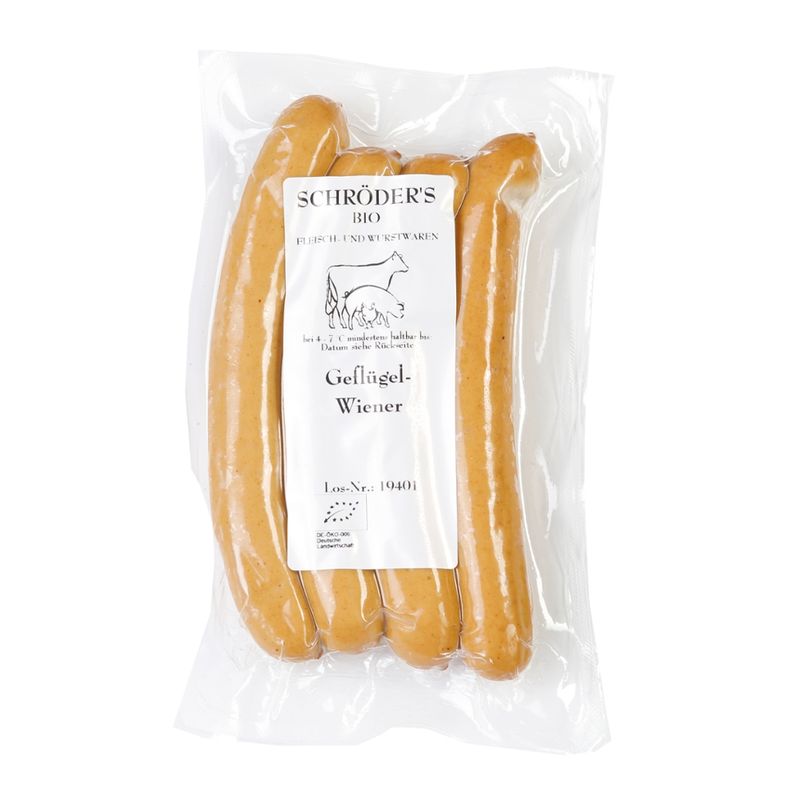 Schröder's Bio Fleisch- und Wurstwaren Geflügel-Wiener 4/50 g - Produktbild