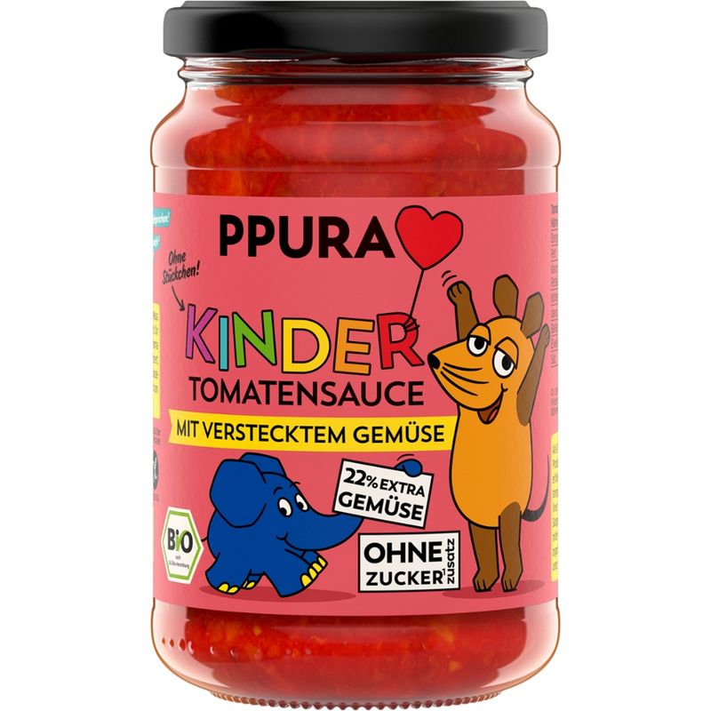 PPURA BIO Sugo KINDER – Tomatensauce mit verstecktem Gemüse - Produktbild
