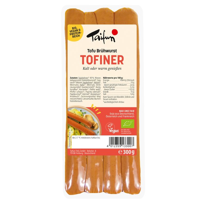 Taifun Tofu Brühwurst Tofiner - Produktbild