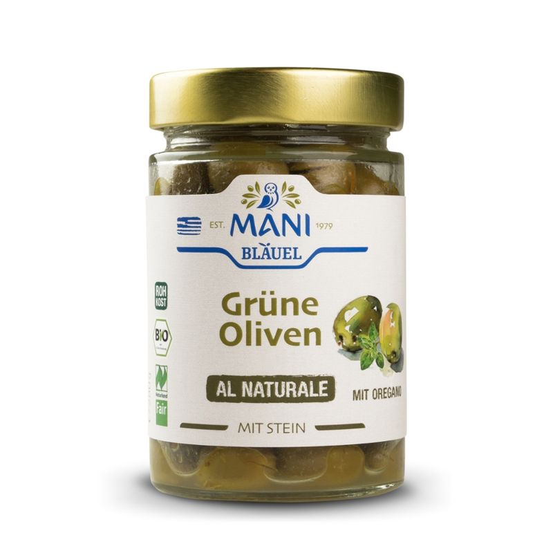 MANI® MANI Grüne Oliven al naturale, bio, NL Fair - Produktbild