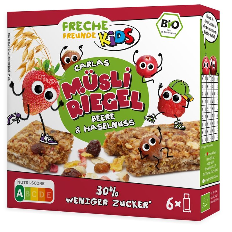 Freche Freunde FFK Bio Carlas Müsli Riegel - Beere & Haselnuss 6x26g - Produktbild
