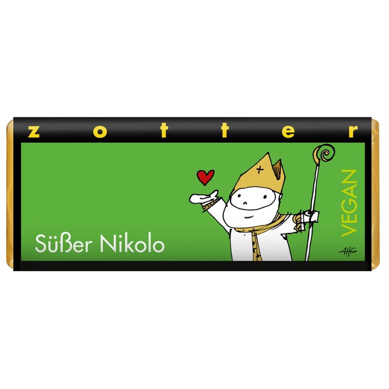 Zotter Schokolade "Süßer Nikolo" - Mandarine Tonka Karamell VEGAN - Produktbild