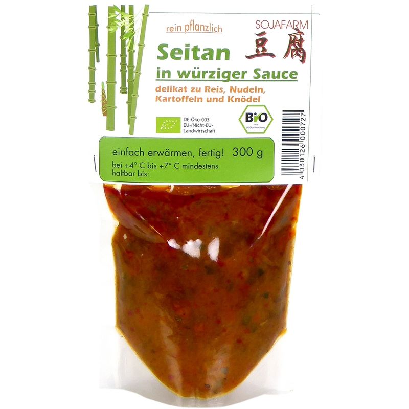 Sojafarm Seitan in würziger Sauce - Produktbild