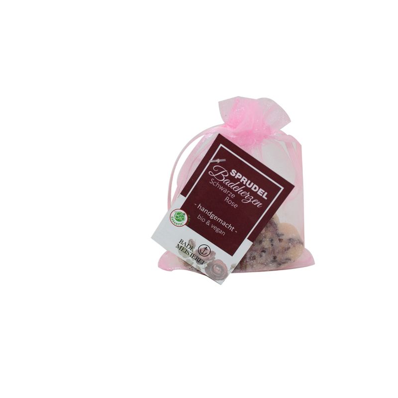 Bademeisterei Bademeisterei Bio & Vegane Sprudelbadeherzen-Set "Schwarze Rose" 2x15g im Display AT-BIO-301 - Produktbild
