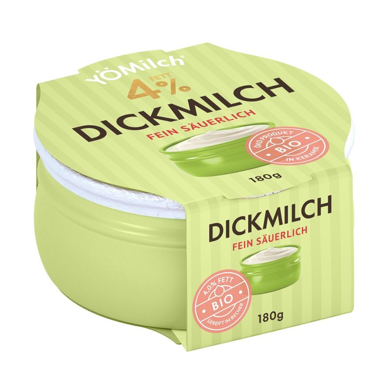 YÖMilch Bio stichfeste Dickmilch im Keramikbecher, 4% Fett - Produktbild