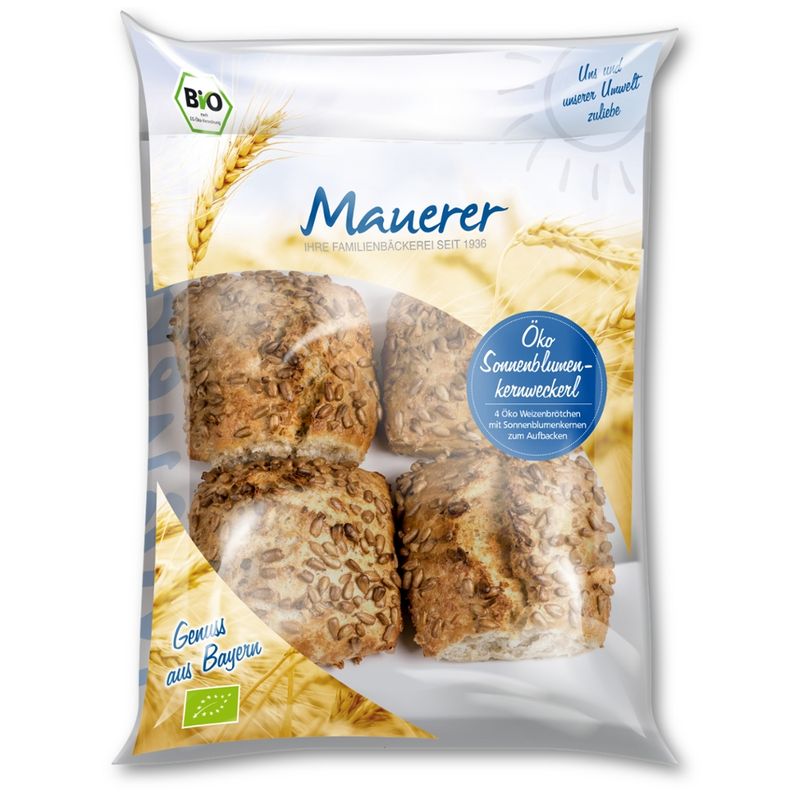 Öko Bäckerei Konditorei Mauerer  70g Öko TK Sonnenblumenkernweckerl LEH 20x4Stück - Produktbild