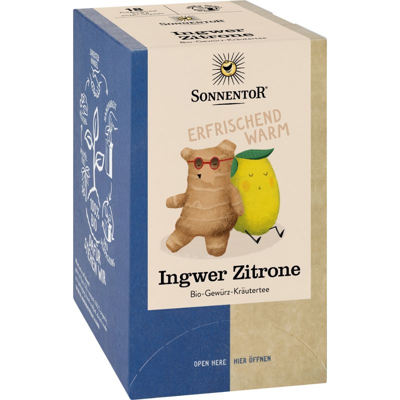 Sonnentor Ingwer Zitrone Tee, Doppelkammerbeutel - Produktbild