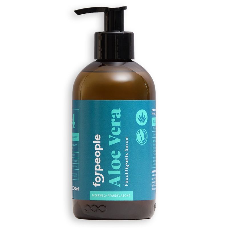 forpeople Aloe Vera Serum 300ml - 99,6% reines Aloe Vera - PET-Pfandflasche mit Pumpspender - Produktbild