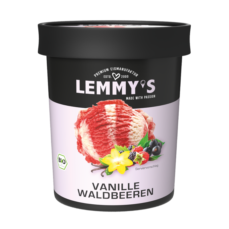 LEMMY'S  Lemmy's veganes Bio-Eis Vanille Waldbeeren - Produktbild