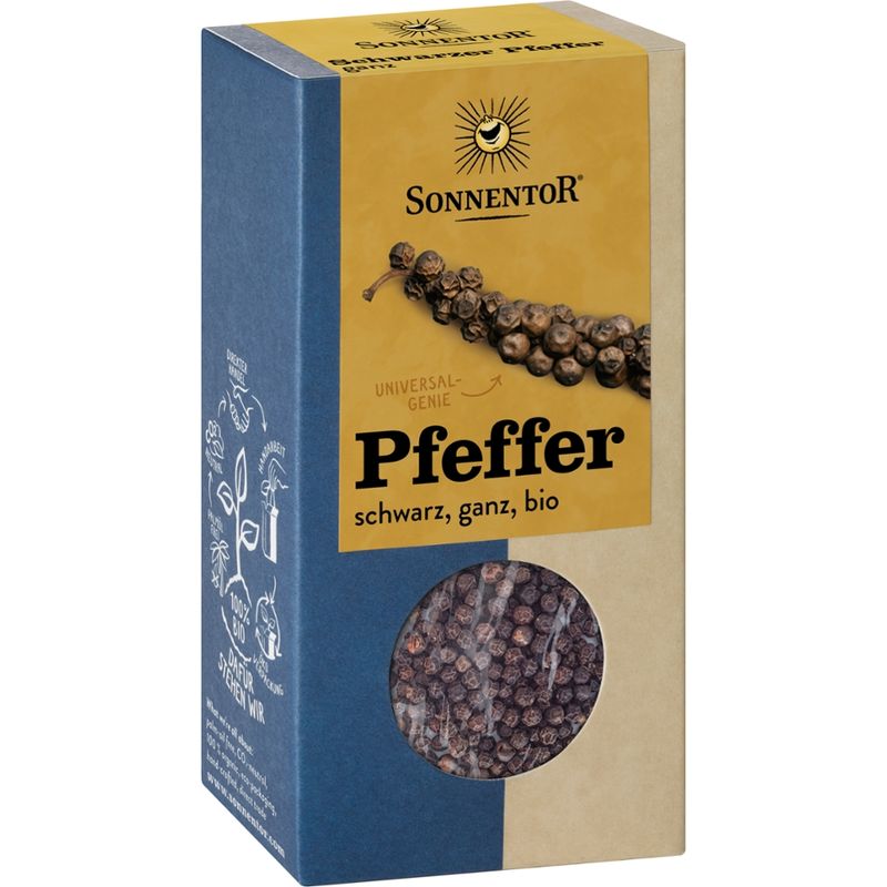 Sonnentor Pfeffer schwarz ganz, Packung - Produktbild