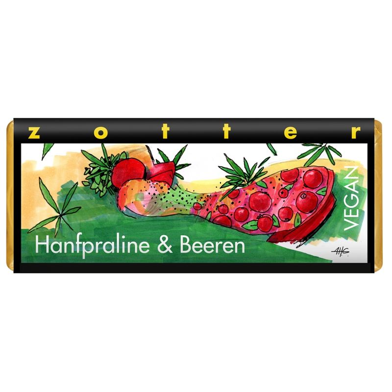 Zotter Schokolade Hanfpraline & Beeren VEGAN - Produktbild