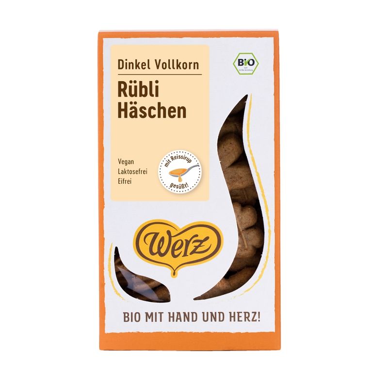 Naturkornmühle Werz Rübli Häschen, Dinkel Vollkornkekse - Produktbild