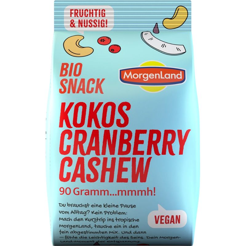 MorgenLand Bio Snack Kokos Cranberry Cashew - Produktbild