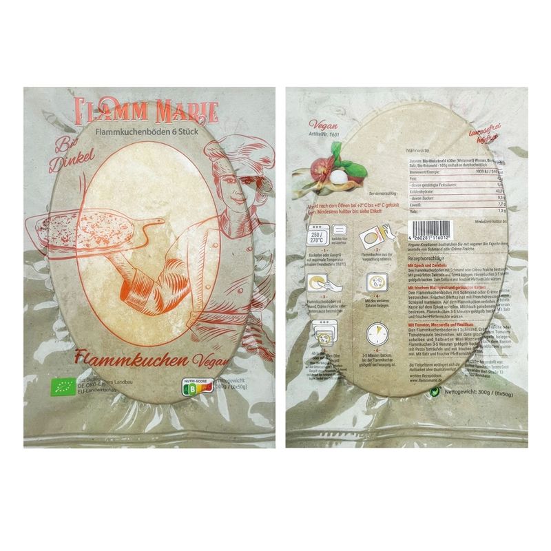 Flamm Marie Biodinkel Flammkuchenboden klein oval - Produktbild
