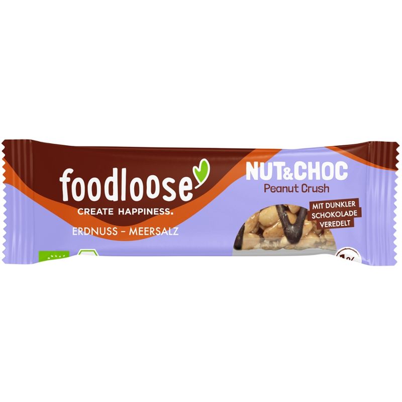 foodloose foodloose Bio-Nussriegel Nut&Choc Peanut Crush 35g - Produktbild