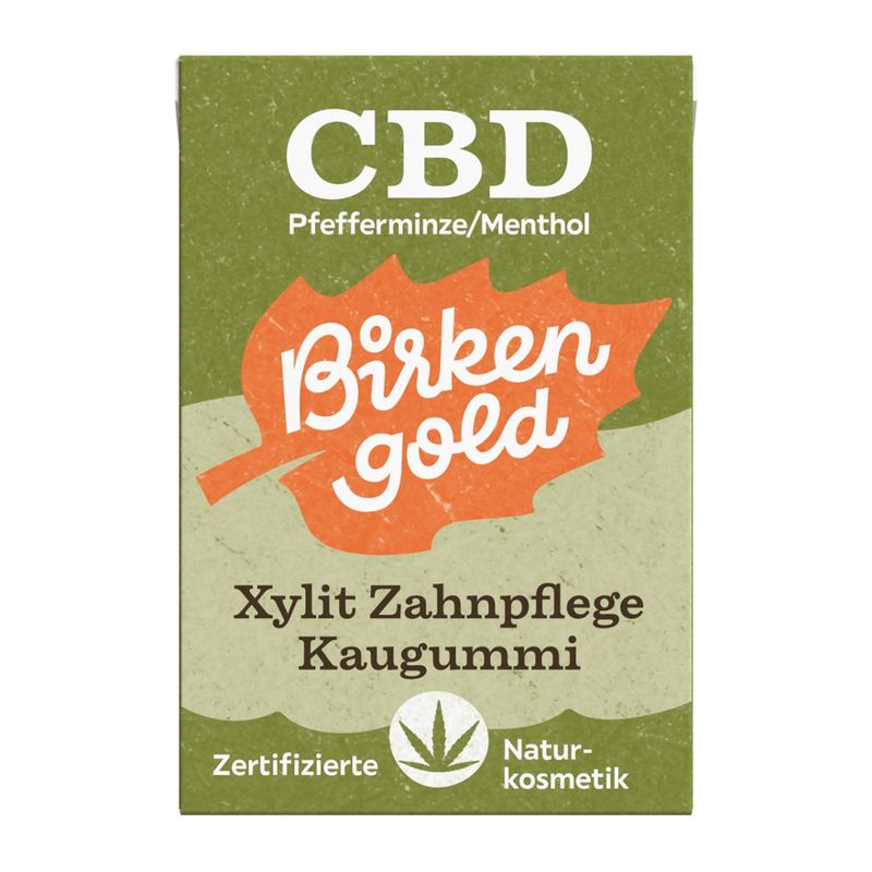Birkengold CBD Zahnpflege Kaugummi Pfefferminze plastikfrei 20 Stk. - Produktbild