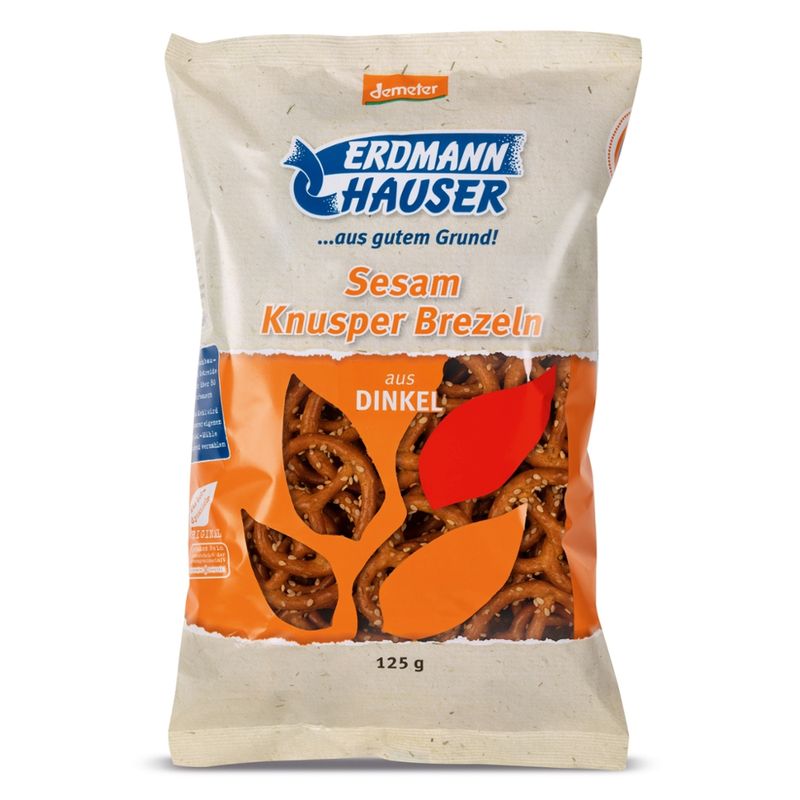 ErdmannHAUSER Getreideprodukte ErdmannHAUSER demeter Sesam Knusper Brezeln aus Dinkel - Produktbild