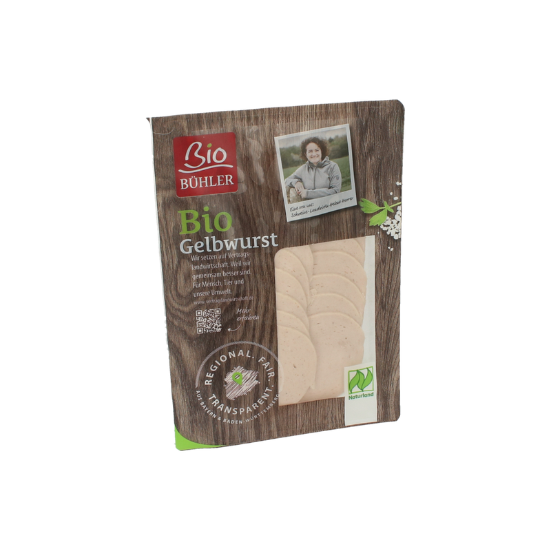 Bio Bühler Bio Gelbwurst geschnitten - Produktbild