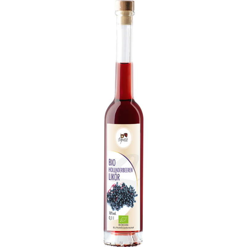 Spitz BIO Holunderbeeren Likör mit Fruchtsaft 0.1 l, 18 vol% - Produktbild
